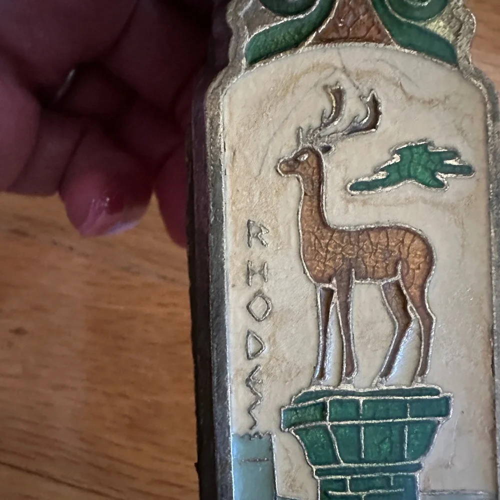Vintage Paperclip from Rhodes Greece Brass Deer Birds
